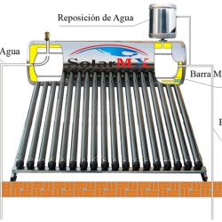 Calentador Solar de 20 Tubos de Alta Ppresión con Intercambio de Calor